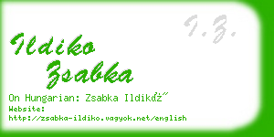 ildiko zsabka business card